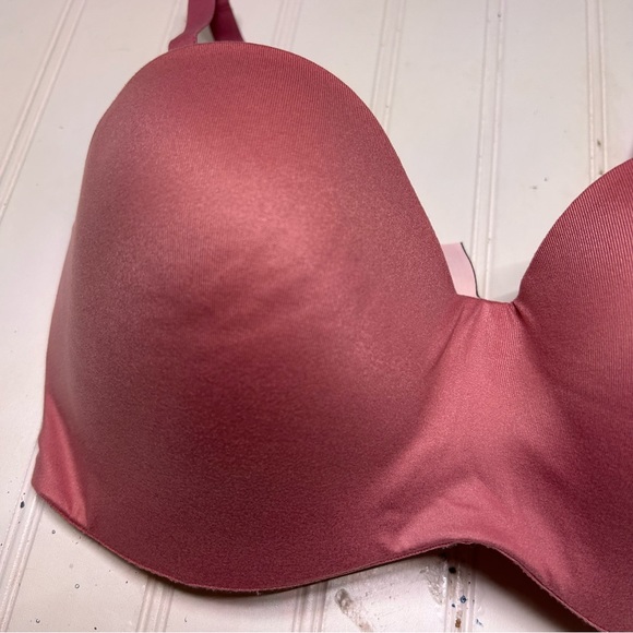 Victorias Secret Body By Victoria Lined Strapless Bra 32DDD Mauve Pink New - Picture 2 of 5